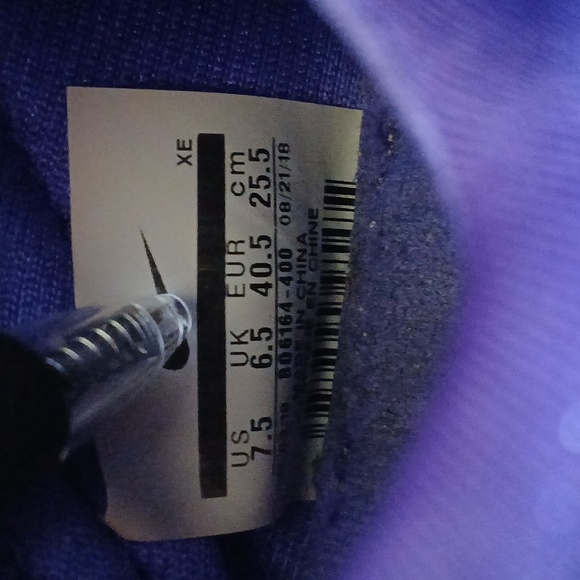 AIR HUARACHE RUN PREMIUM ZIP TRAINERS PURPLE AND BLUE SNEAKERS SIZE 7.5 - Picture 11 of 12